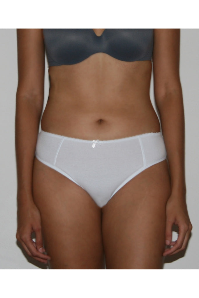 Cotton bikini bottom with decorative elastic
