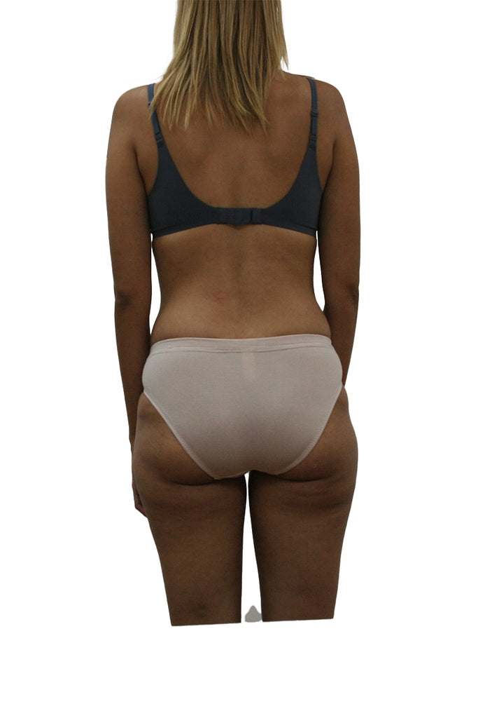 Cotton bikini panty with wide elastic waist